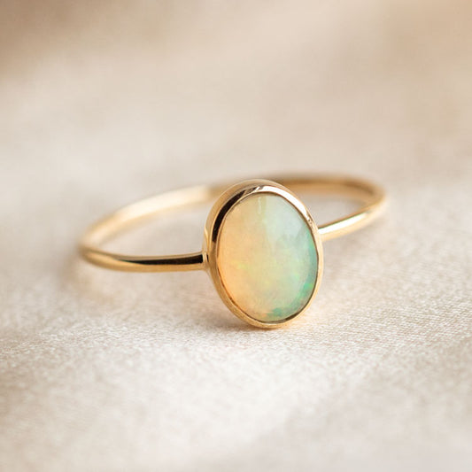 Solid Gold Essential Opal Ring Sample Size 6