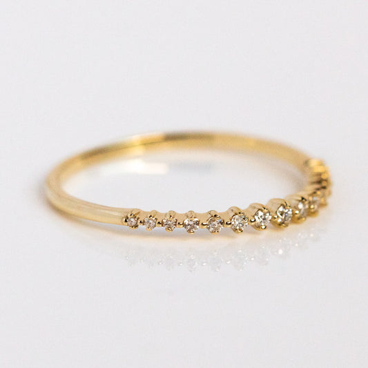 Solid Gold Diamond Sparkle Ring Sample Size 7