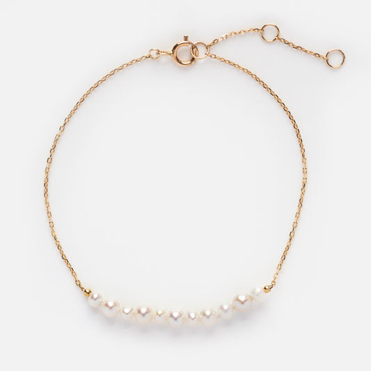 Solid Gold Pearl Strand Bracelet