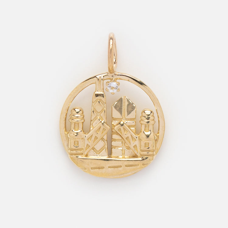 Solid Gold City Charm
