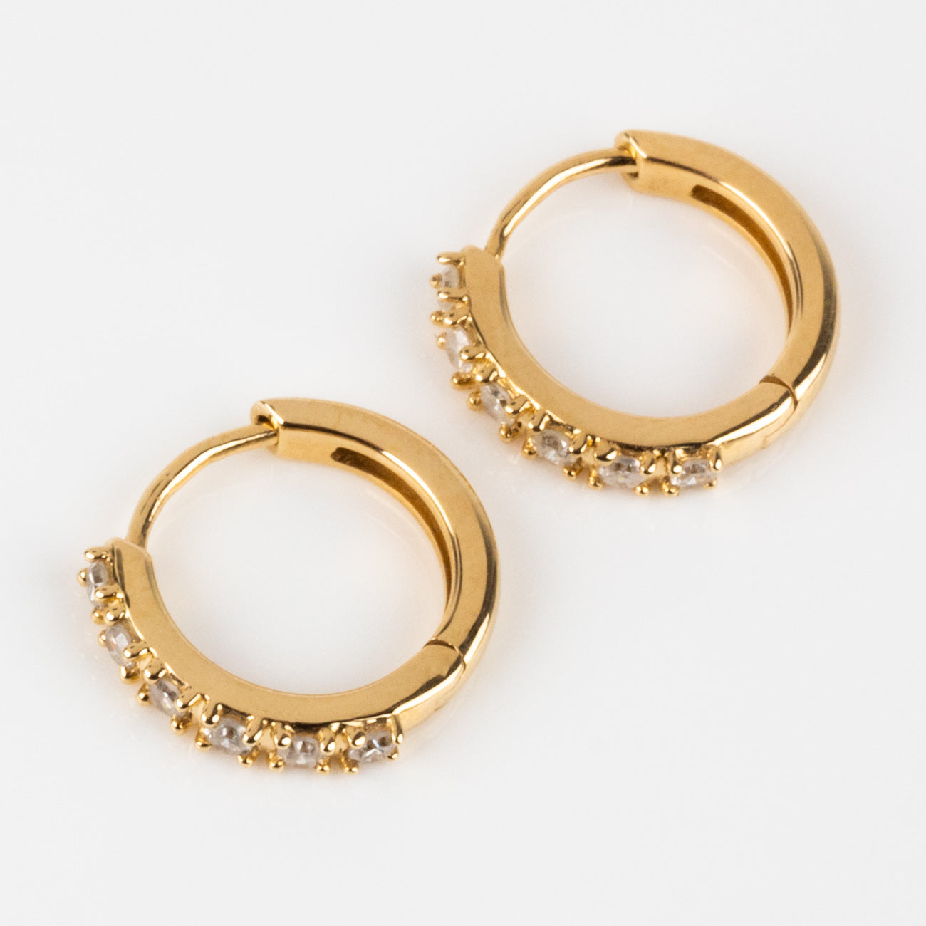 Diamond Solid Gold Huggie Hoop Earrings Local Eclectic – local