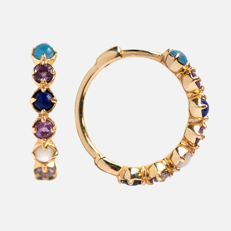 Solid Gold Balance Acrostic Earrings Sample