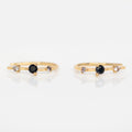 Solid Gold September Capsule Blue Sapphire Open Huggie Earrings