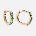 Solid Gold Emerald Huggie Hoops