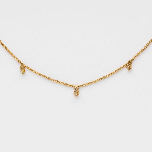 Solid Gold Diamond Sprinkle Necklace Sample