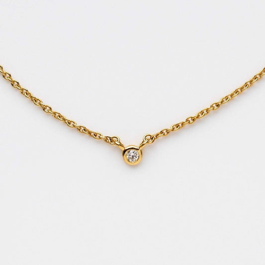 Solid Gold Solo Diamond Necklace Sample