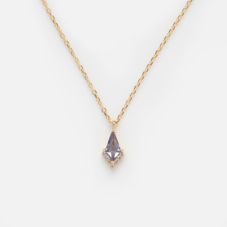 Solid Gold June Capsule Alexandrite Kite Necklace