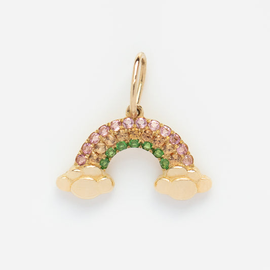 Solid Gold Rainbow Nature Charm Sample