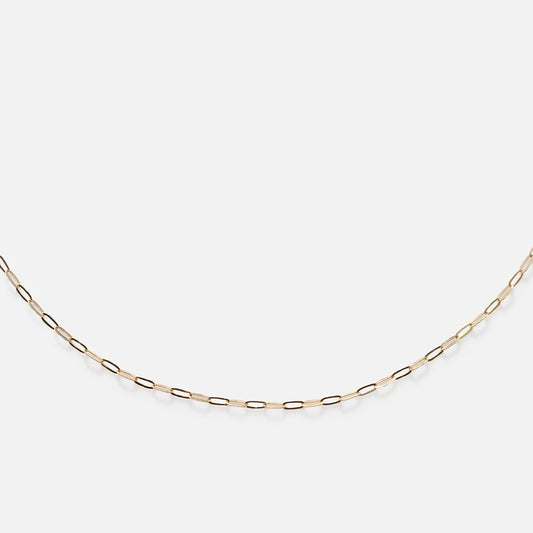 Solid Gold Delicate Paperclip Chain