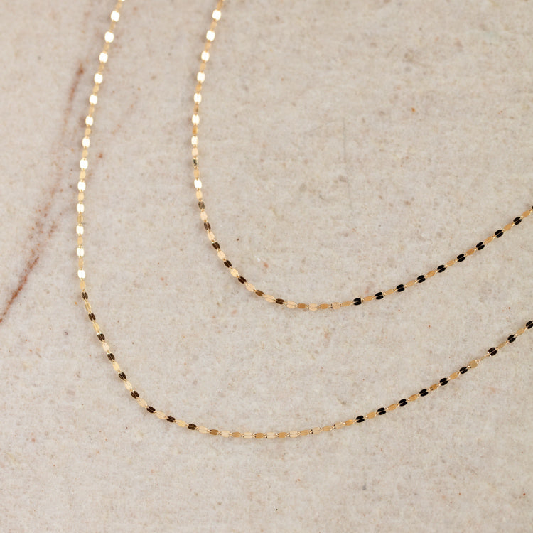 Solid Gold Sparkle Link Chain