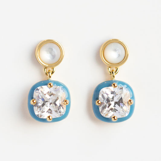 Blue Skies Enamel Drop Earrings