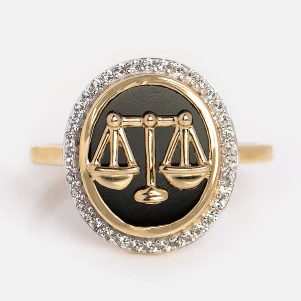 Solid Gold Black Onyx Zodiac Ring | Local Eclectic – local