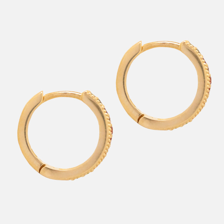 Solid Gold Live by the Sun Rainbow Huggie Hoops