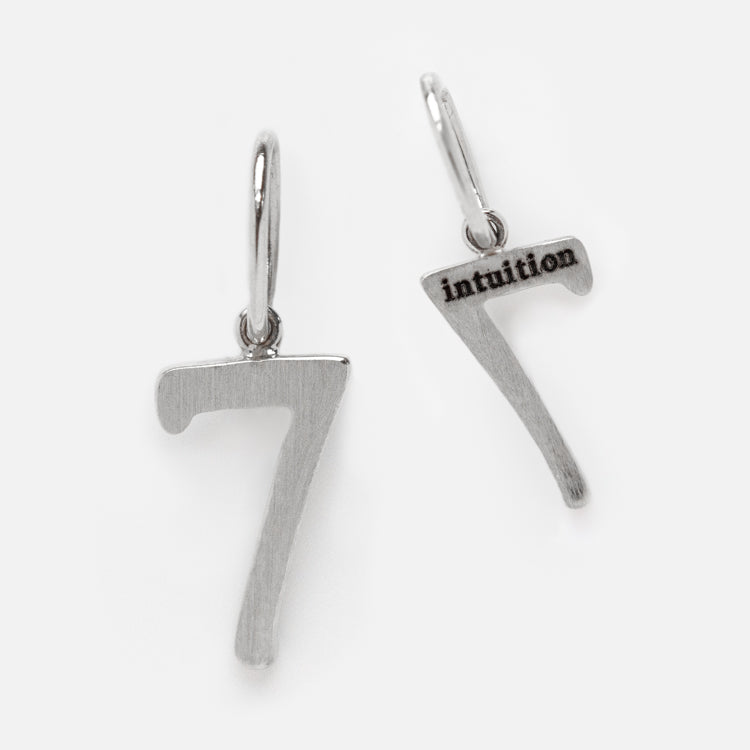 Solid Gold Number Charm in White Gold