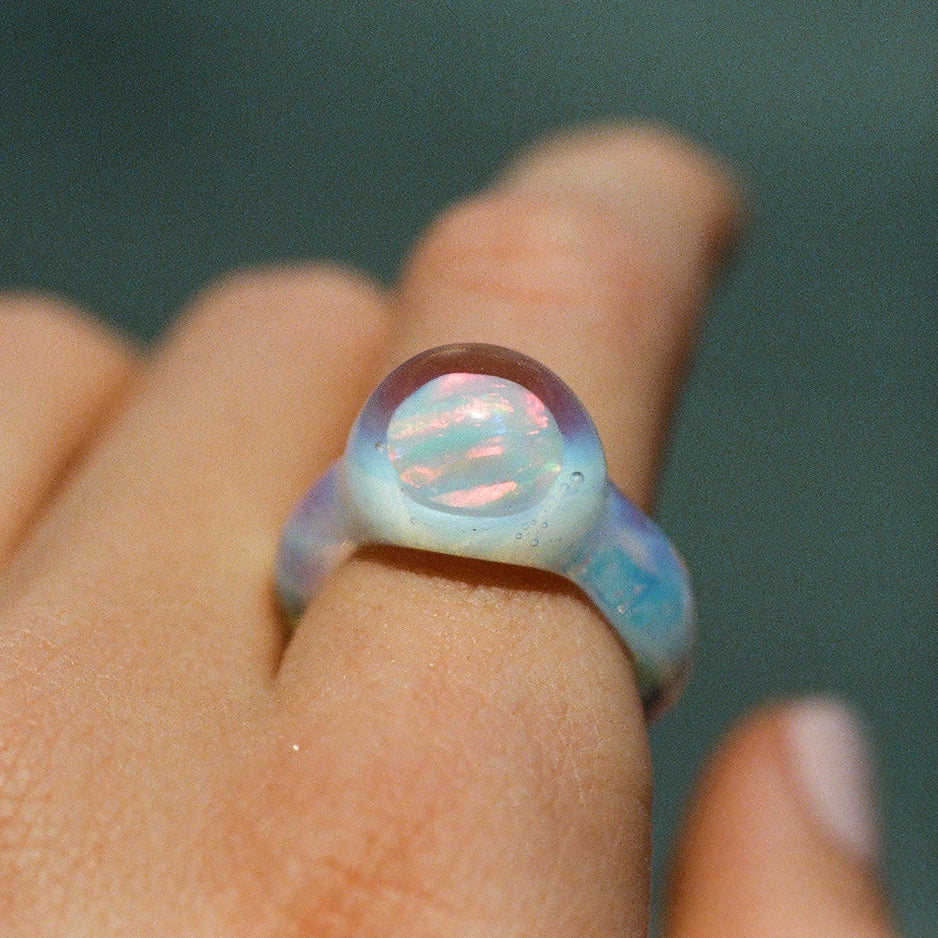 Small Opal Glass Ring Local Eclectic – local eclectic