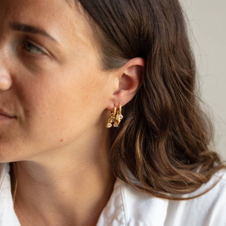 Rainbow Cloud Huggie Earrings