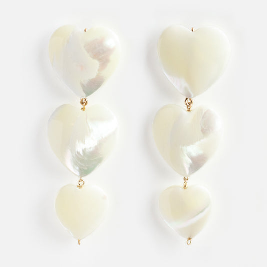 Lots of Love Mother of Pearl Heart Earrings Sample