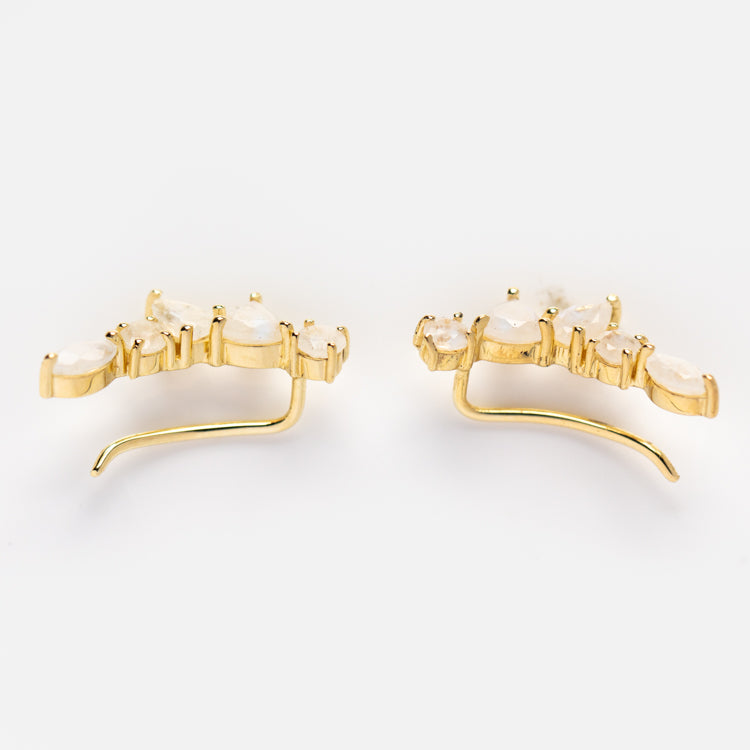 Mini Wing Moonstone Ear Climbers