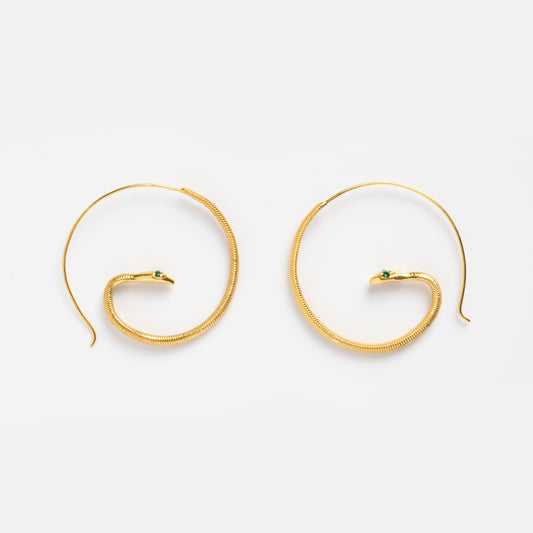 A pair of Mini Snake Hoops.
