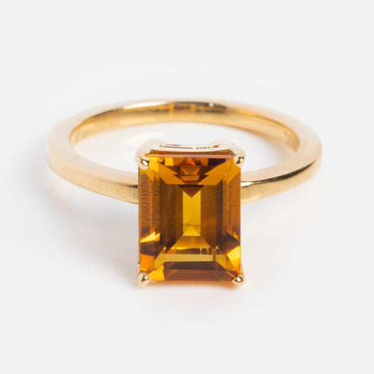 North South Citrine Ring