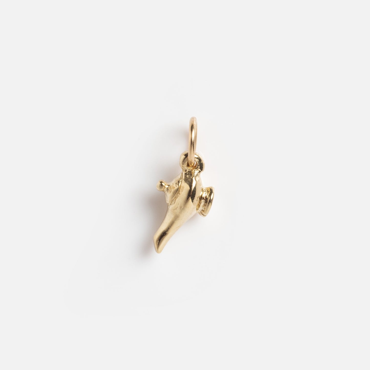 The Charms by Charlie and Marcelle features a small, shiny gold chili pepper charm with a top loop for attaching to a necklace or bracelet, shown against a plain white background.