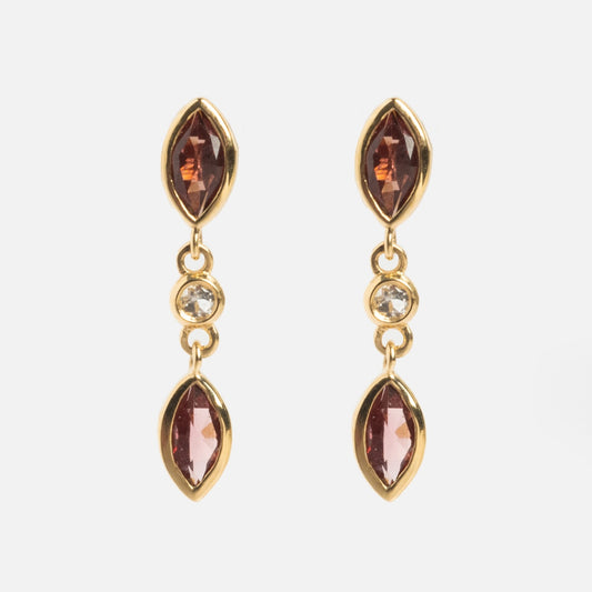 Solid Gold 2025 January Capsule Delicate Garnet Drop Earrings