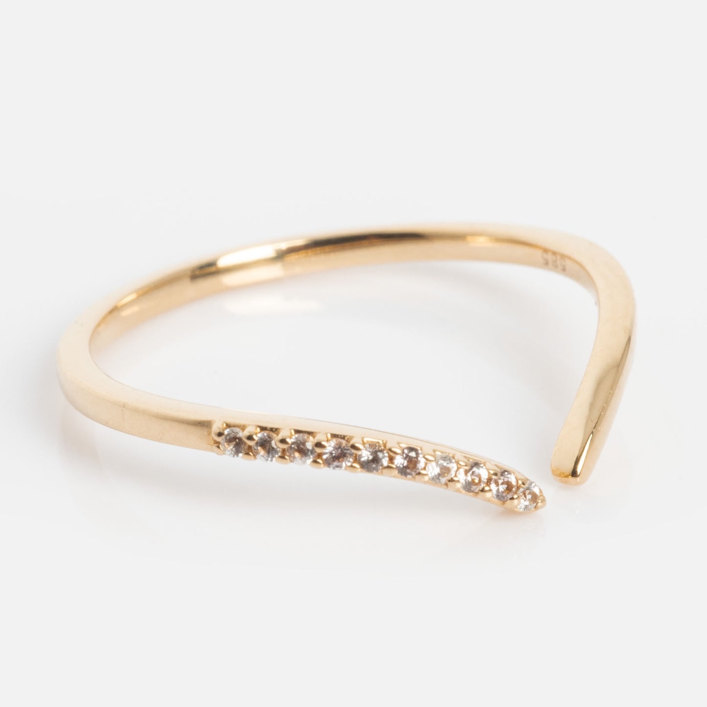 14k White Sapphire Open Front Nesting Ring
