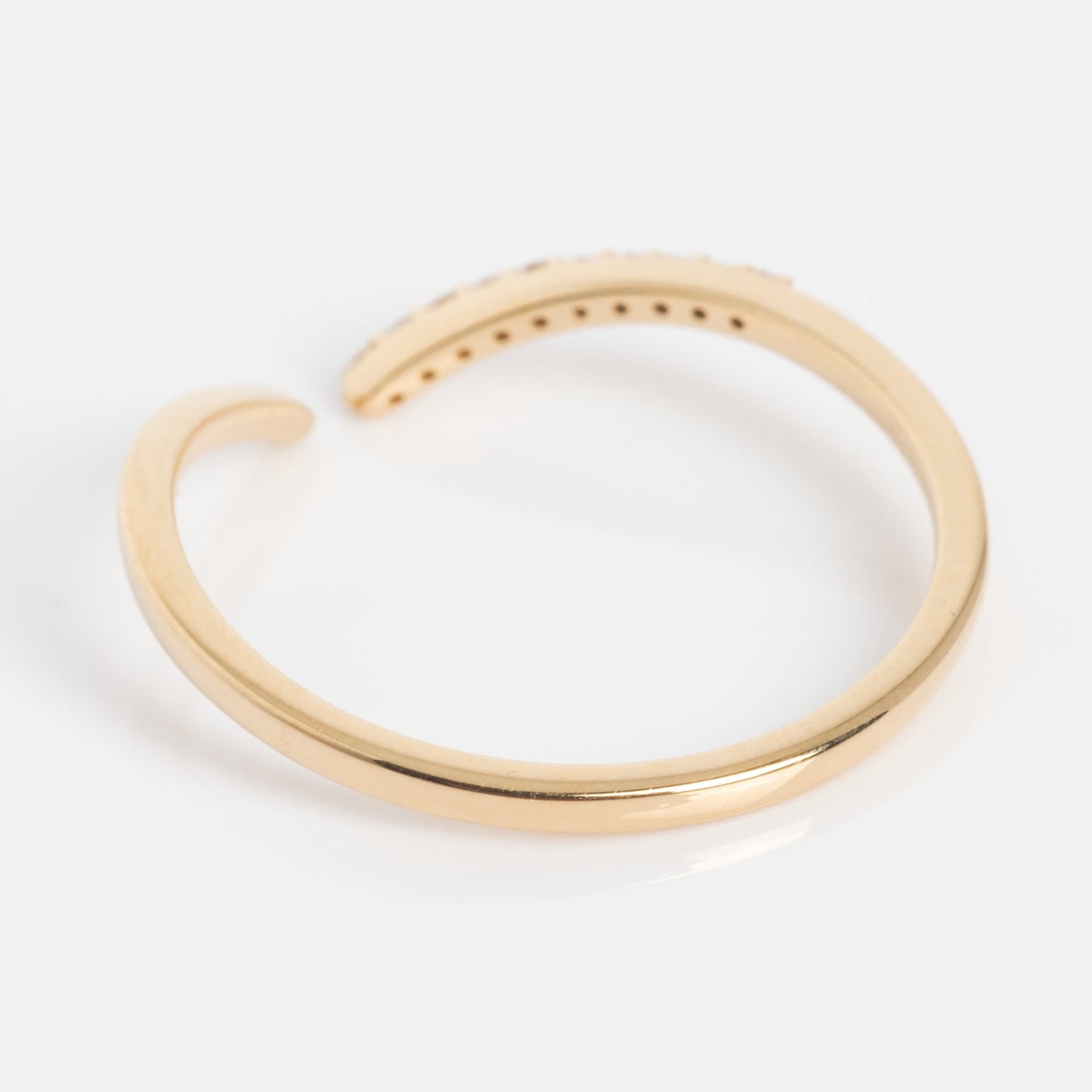14k White Sapphire Open Front Nesting Ring