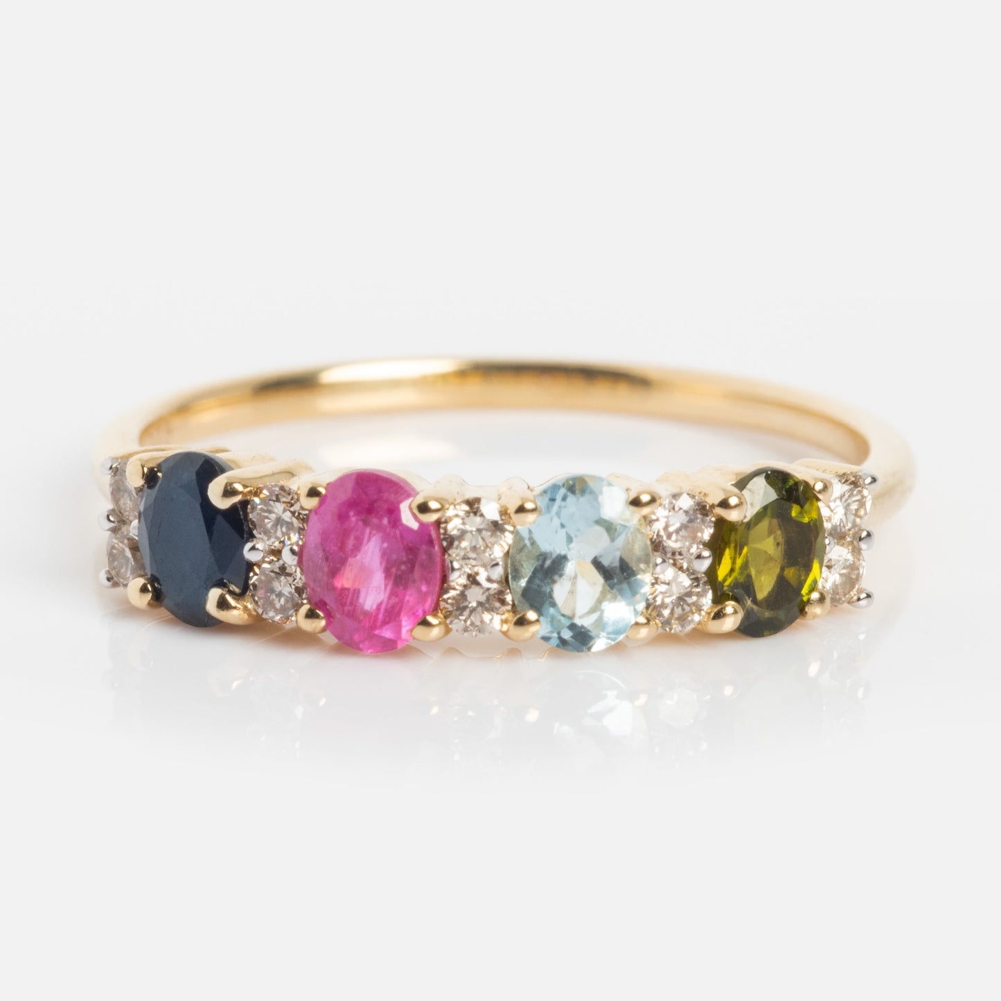 Customizable Acrostic Oval Gemstone Ring
