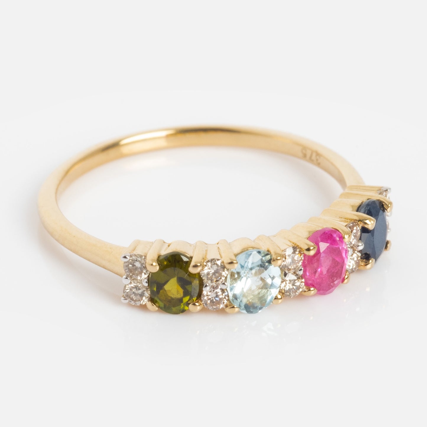 Customizable Acrostic Oval Gemstone Ring