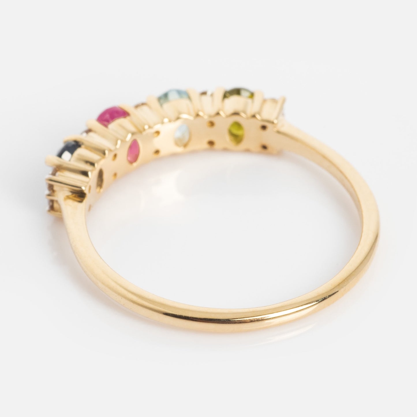 Customizable Acrostic Oval Gemstone Ring