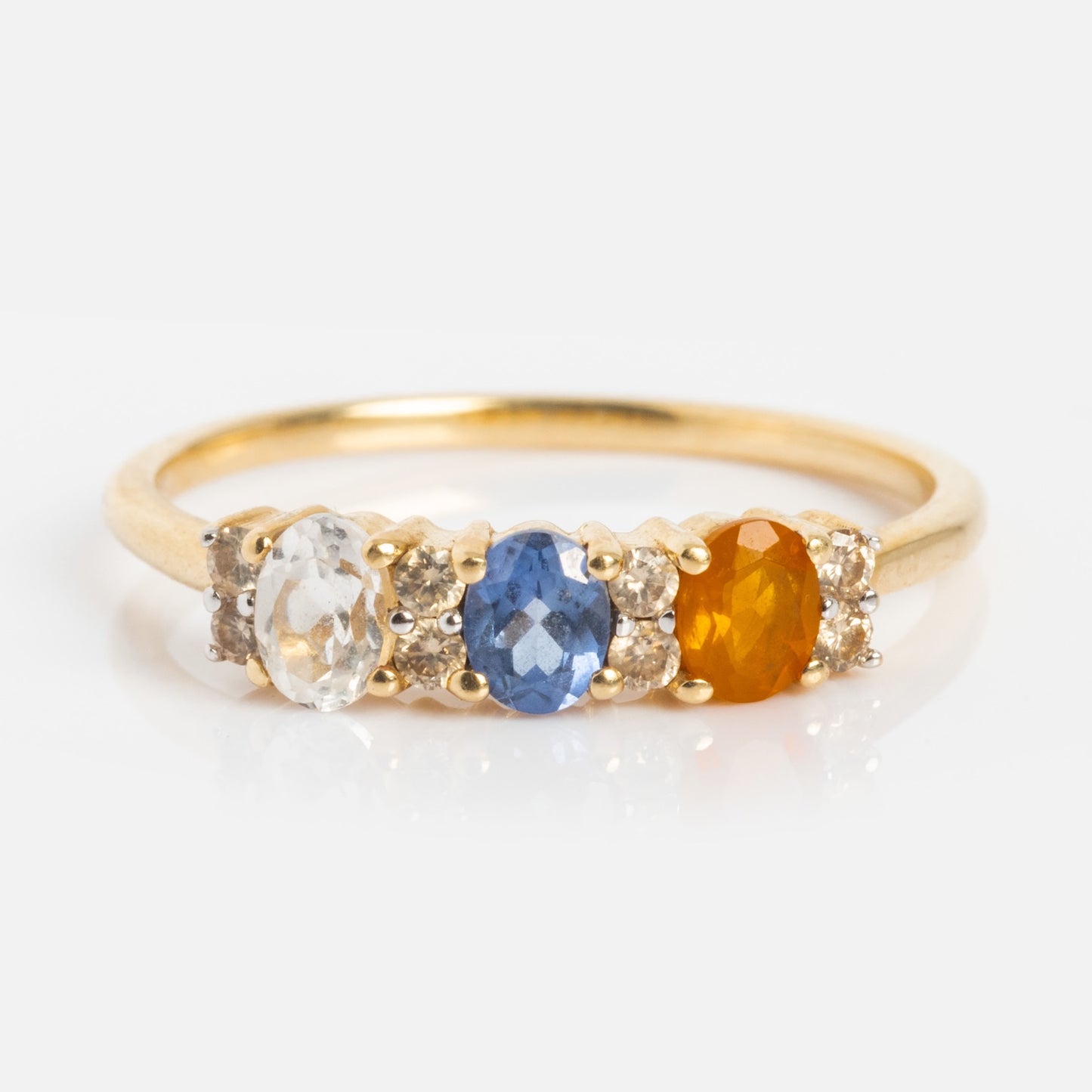Customizable Acrostic Oval Gemstone Ring