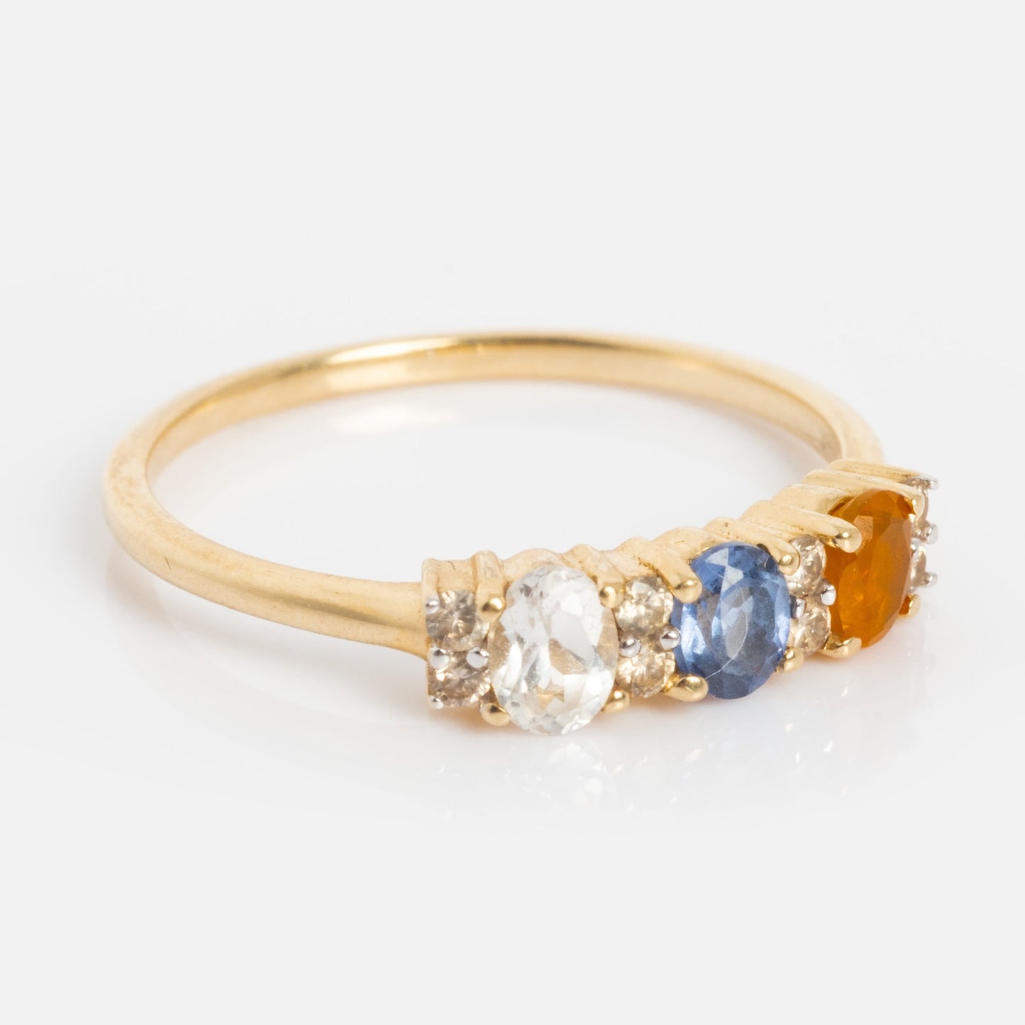 Customizable Acrostic Oval Gemstone Ring