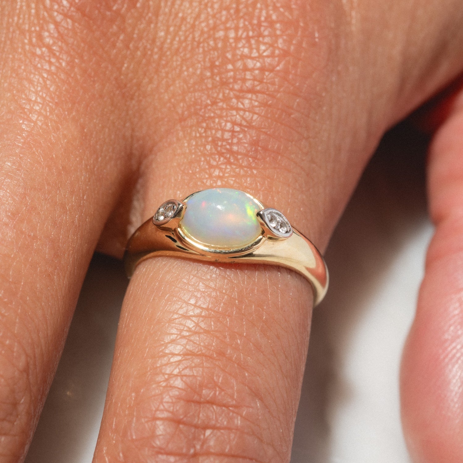 Solid Gold Crystal Ball Opal Ring Local Eclectic – local eclectic