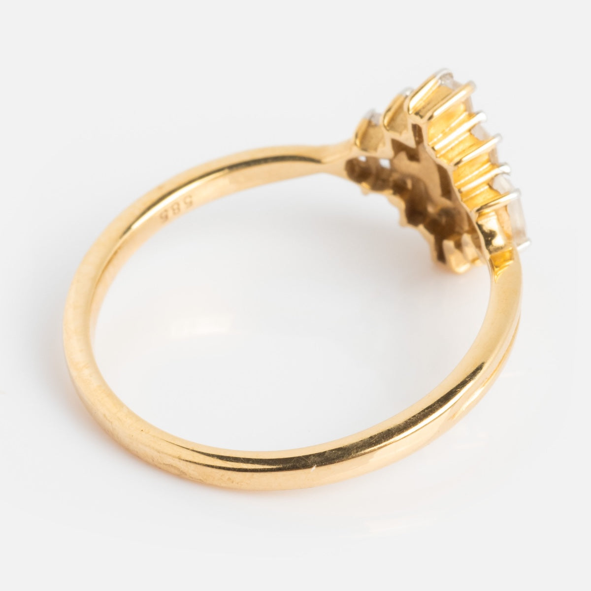 Solid Gold Vintage Inspired Baguette Shield Ring