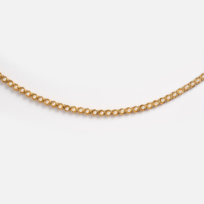 Tennis Pearl Necklace
