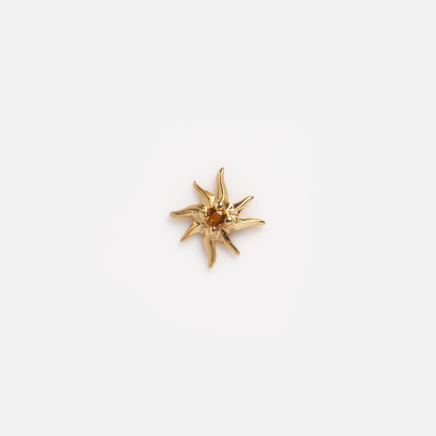 A tiny solid gold lucky charm designed for a glass charm locket, displayed on a plain white background—ideal for those who love unique good luck pieces.