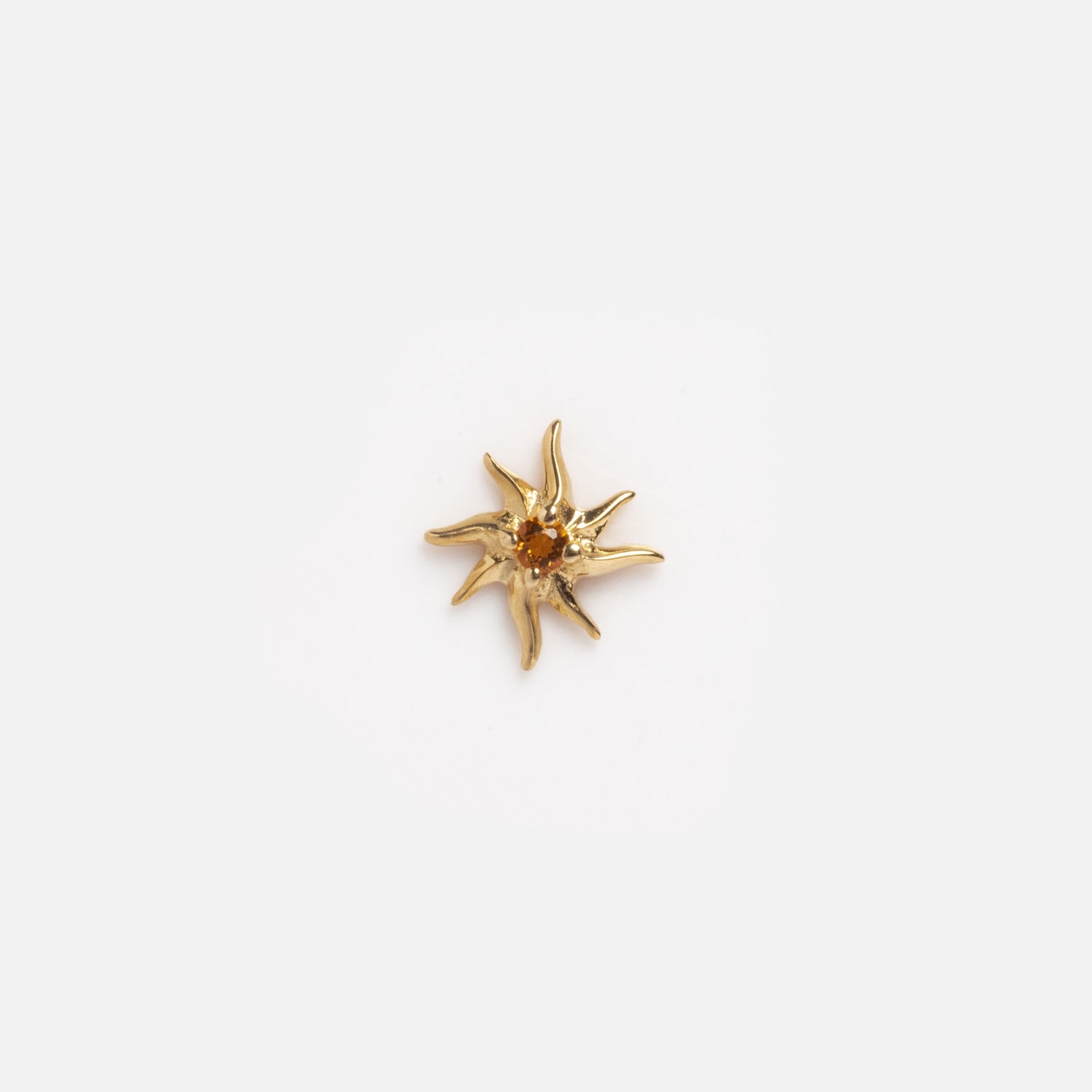 A tiny solid gold lucky charm designed for a glass charm locket, displayed on a plain white background—ideal for those who love unique good luck pieces.