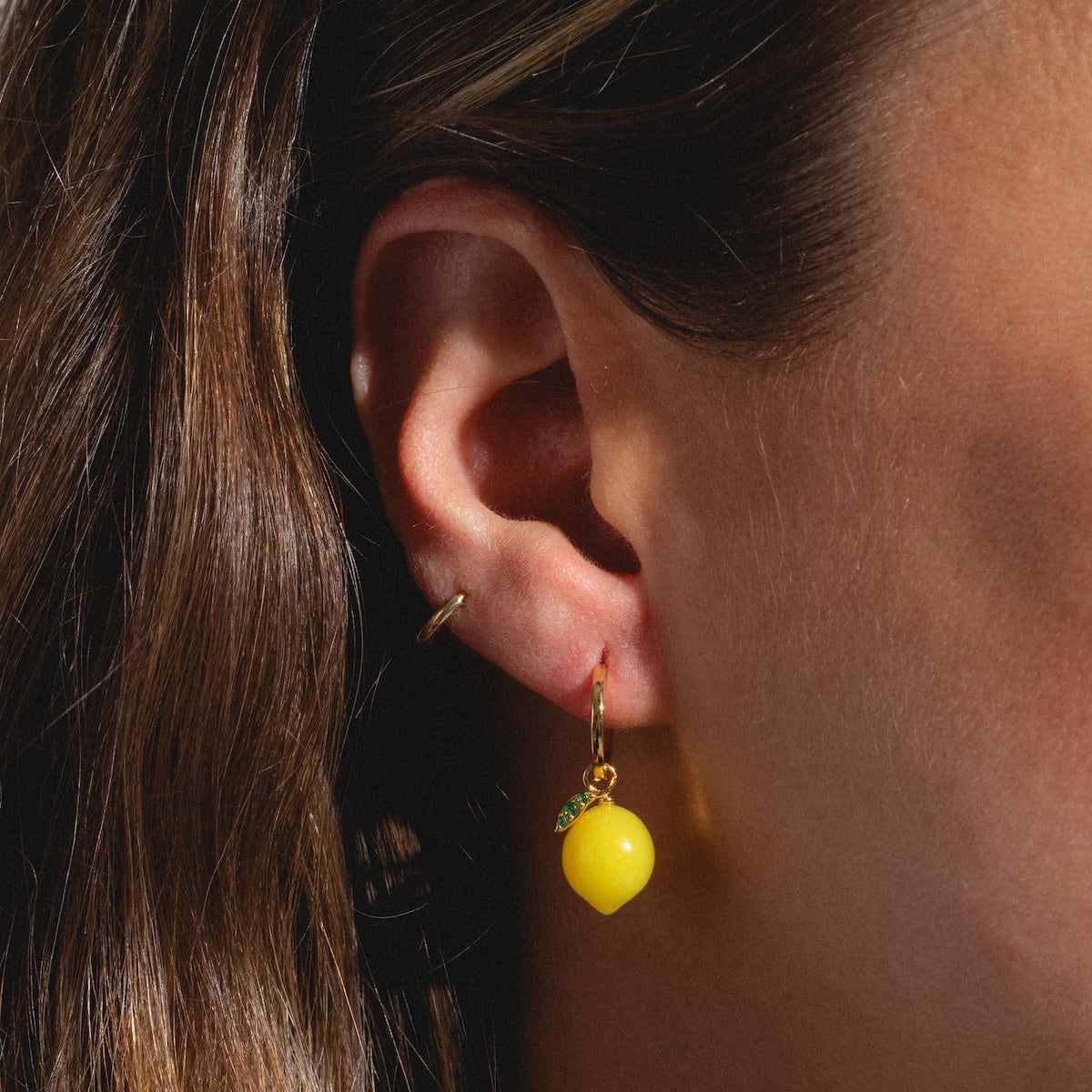 Lemon Zest Huggie Earrings