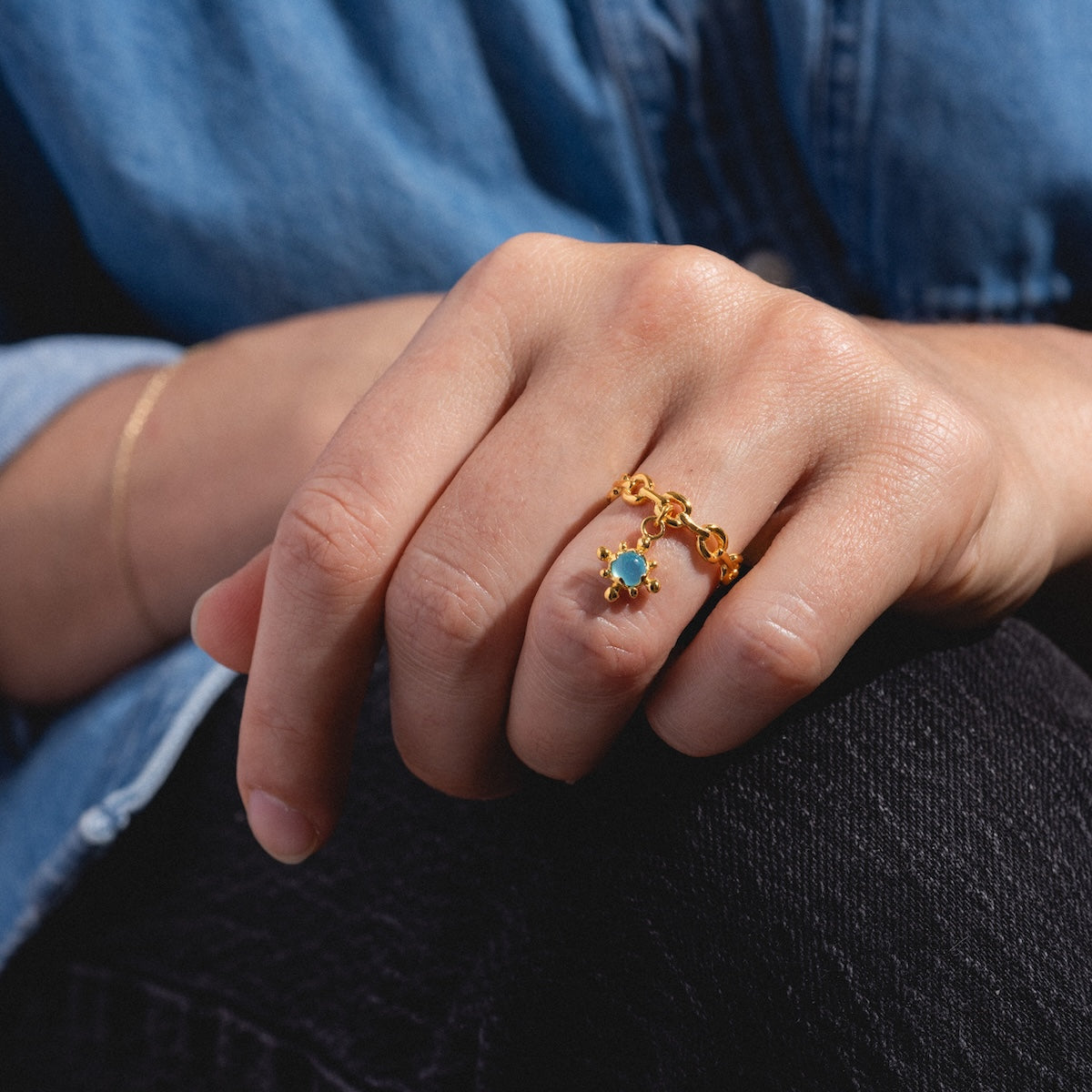 Chain Charm Ring