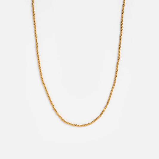 Vermeil beaded chain on white background
