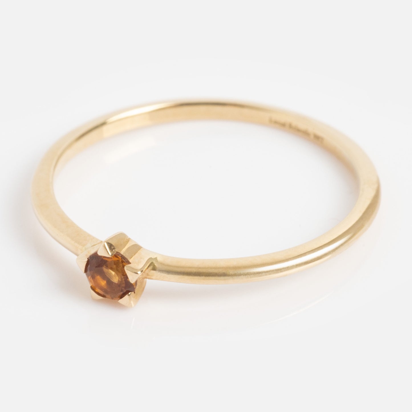 Solid Gold Citrine Dainty Starlight Ring