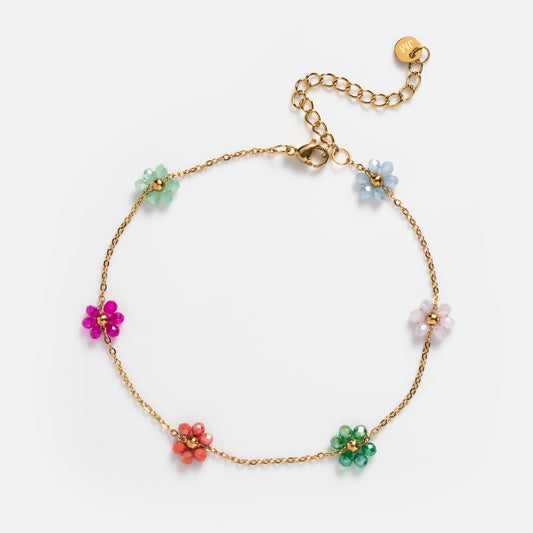 Flower Beaded Anklet