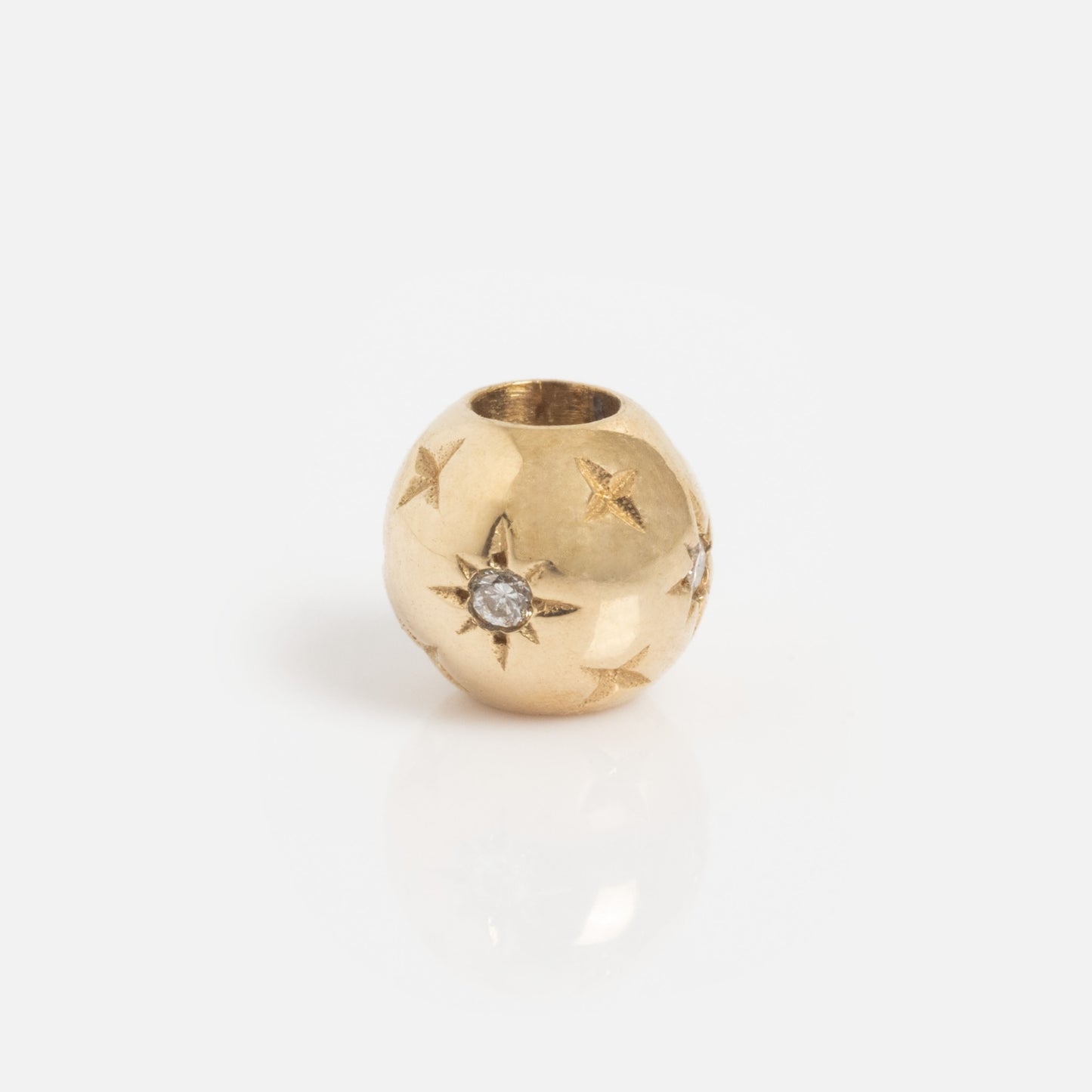 Solid Gold Spacer Charm for Customizable Charm Bracelet