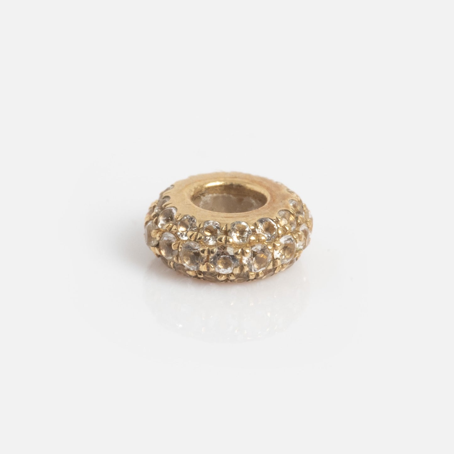 Solid Gold Spacer Charm for Customizable Charm Bracelet