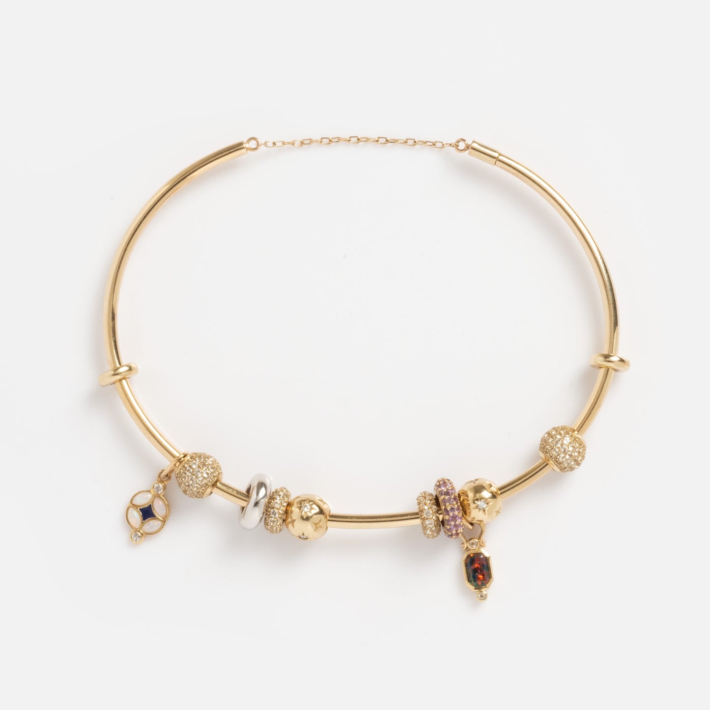 Solid Gold Customizable Charm Bracelet
