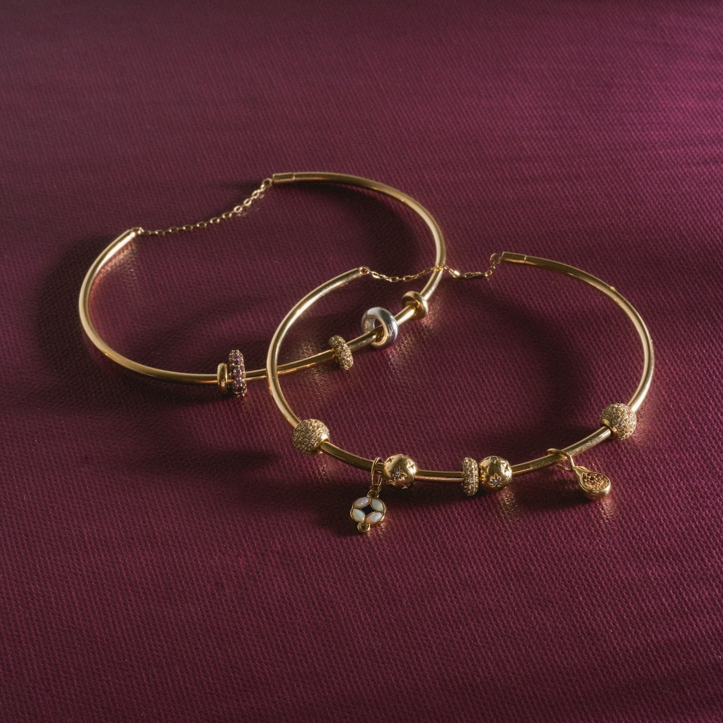 Solid Gold Customizable Charm Bracelet