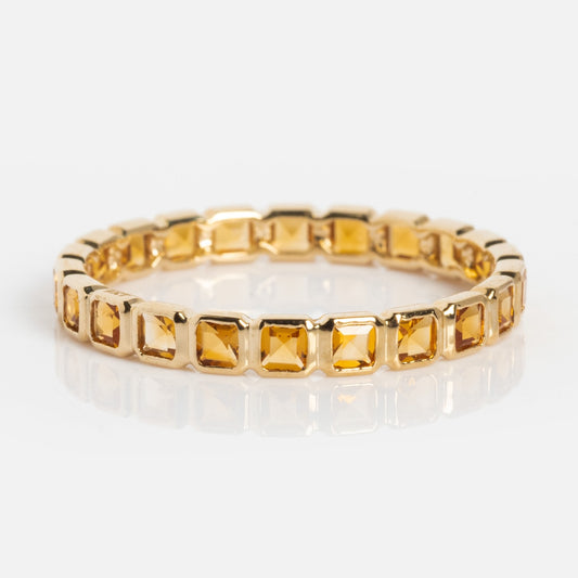 Solid Gold Gemstone Eternity Stacking Ring