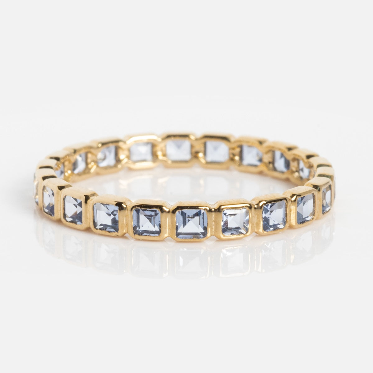 Solid Gold Gemstone Eternity Stacking Ring