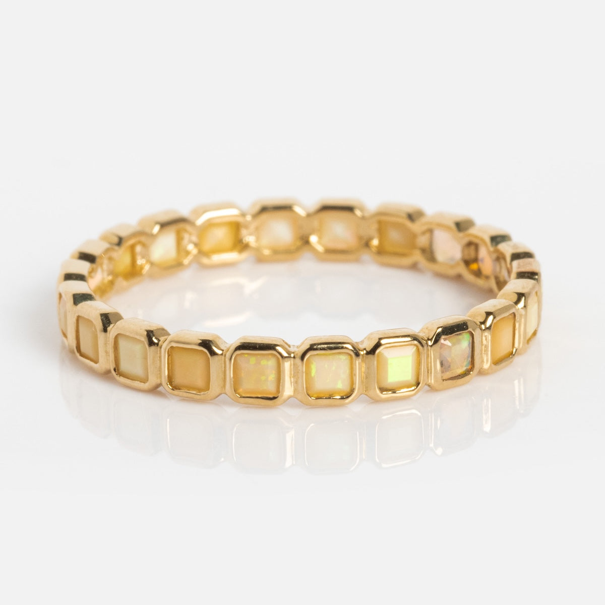 Solid Gold Gemstone Eternity Stacking Ring
